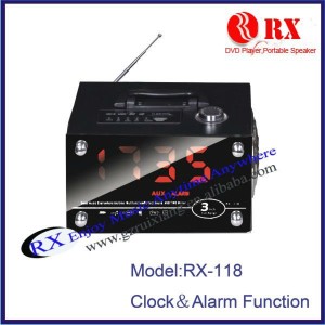 Mobile Speaker 2 x 10W RMS, 3 inch, cu Radio-FM si ceas, microSD, USB, baterie Li-Io